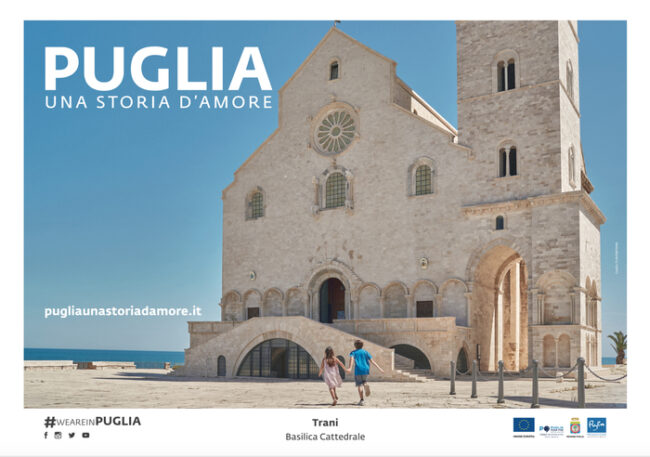 La Cattedrale di Trani immagine di copertina nello spot di Puglia Promozione  Scelta a simbolo della “Grande Bellezza” della Puglia insieme a altri 5 siti pugliesi