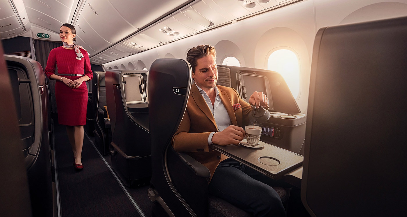 Coffee Service In Thy Business Class Cabin
